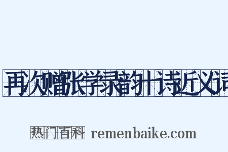 再次赠张学录韵十诗近义词是什么意思的图片